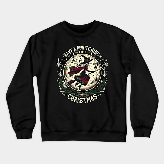 Bewitched Christmas - vintage Crewneck Sweatshirt by Neon Galaxia